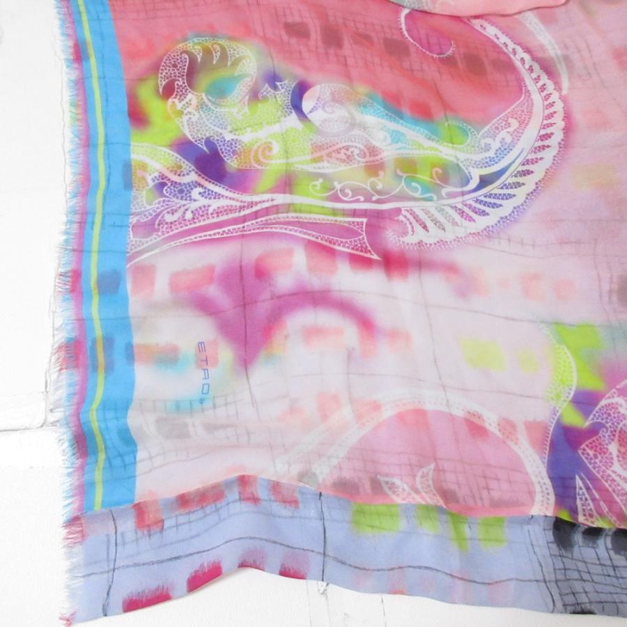 【新品未使用】ETRO ペイズリー柄 シルク100%スカーフ ETRO（エトロ） 美品 ペイズリー柄 シルク100％ 大判スカーフ ストール