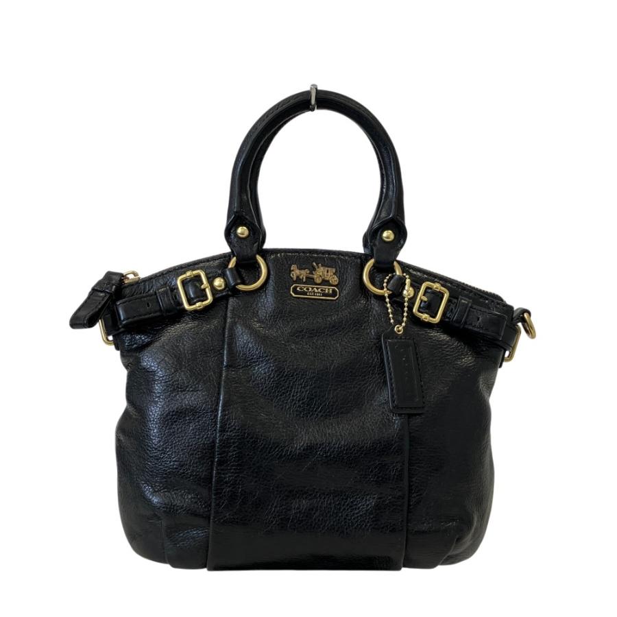 COACH コーチ マディソン ショルダーバッグ レザー ブラック 馬車金具 COACH（コーチ） 美品 マディソン レザー 2way ショルダー ハンド