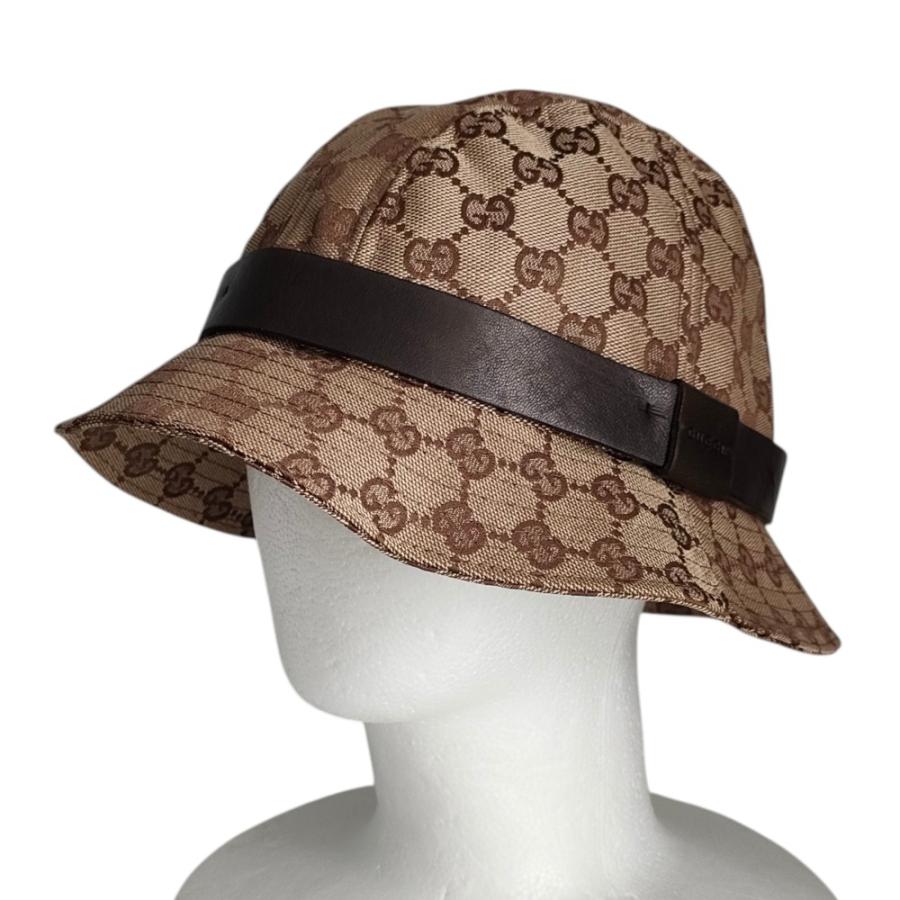 GUCCI（グッチ） 美品 GG柄 キャンバス バケットハット 帽子 030367 L