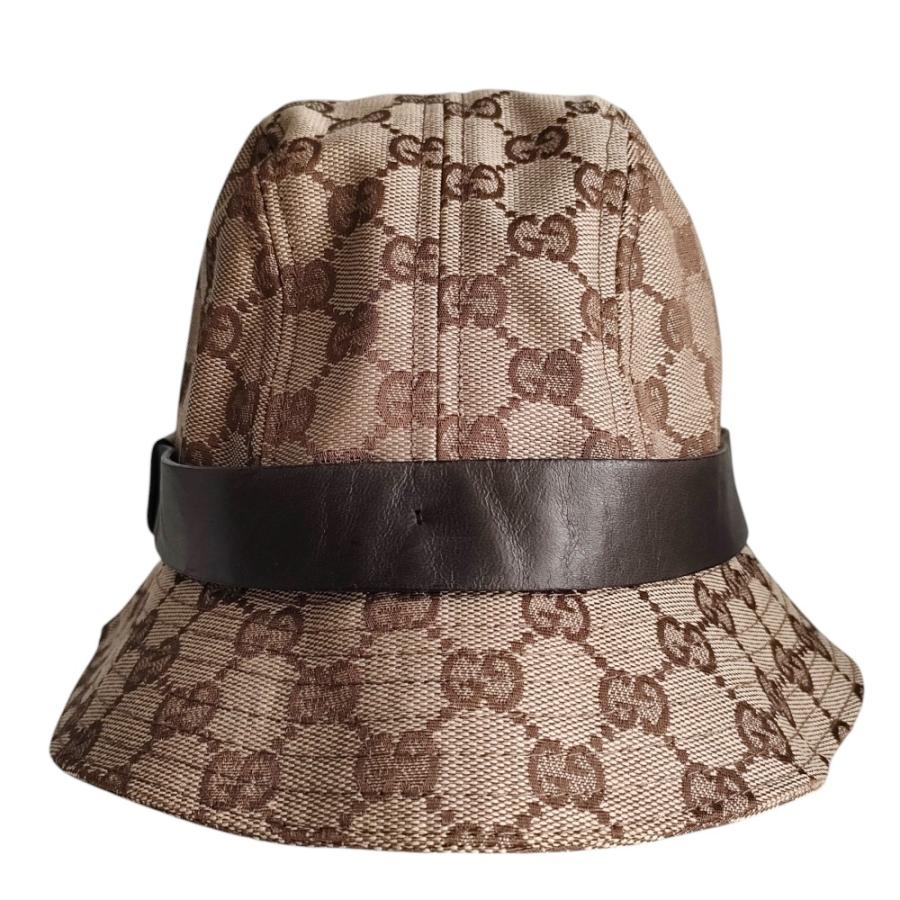 GUCCI（グッチ） 美品 GG柄 キャンバス バケットハット 帽子 030367 L