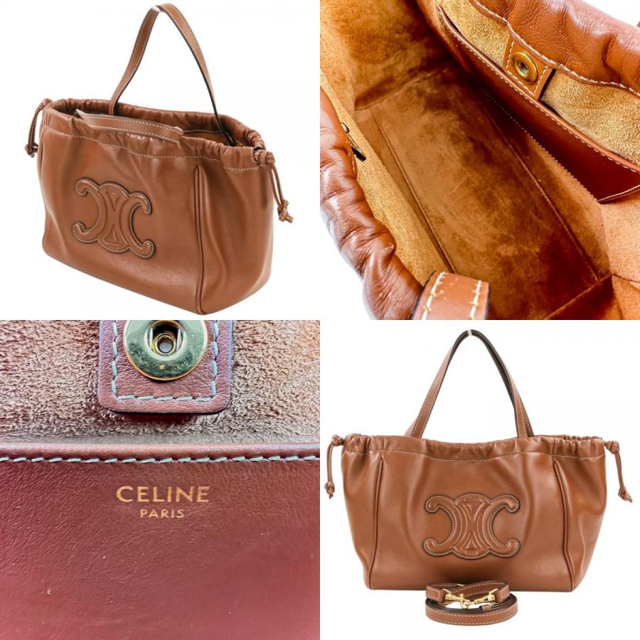 CELINE（セリーヌ） 美品 スモールカバ ドローストリング キュイル 