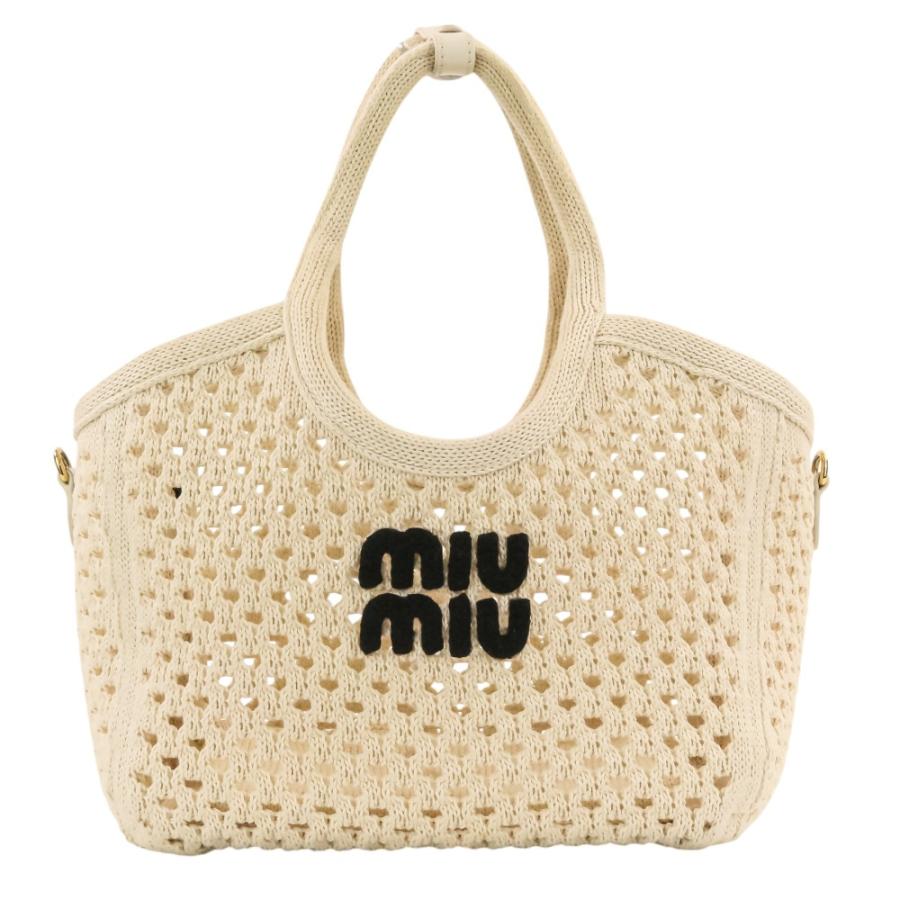 miu miu（ミュウミュウ） 良品 IVY ロゴ メッシュ ポーチ付き 2way
