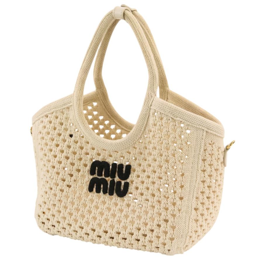 miu miu（ミュウミュウ） 良品 IVY ロゴ メッシュ ポーチ付き 2way
