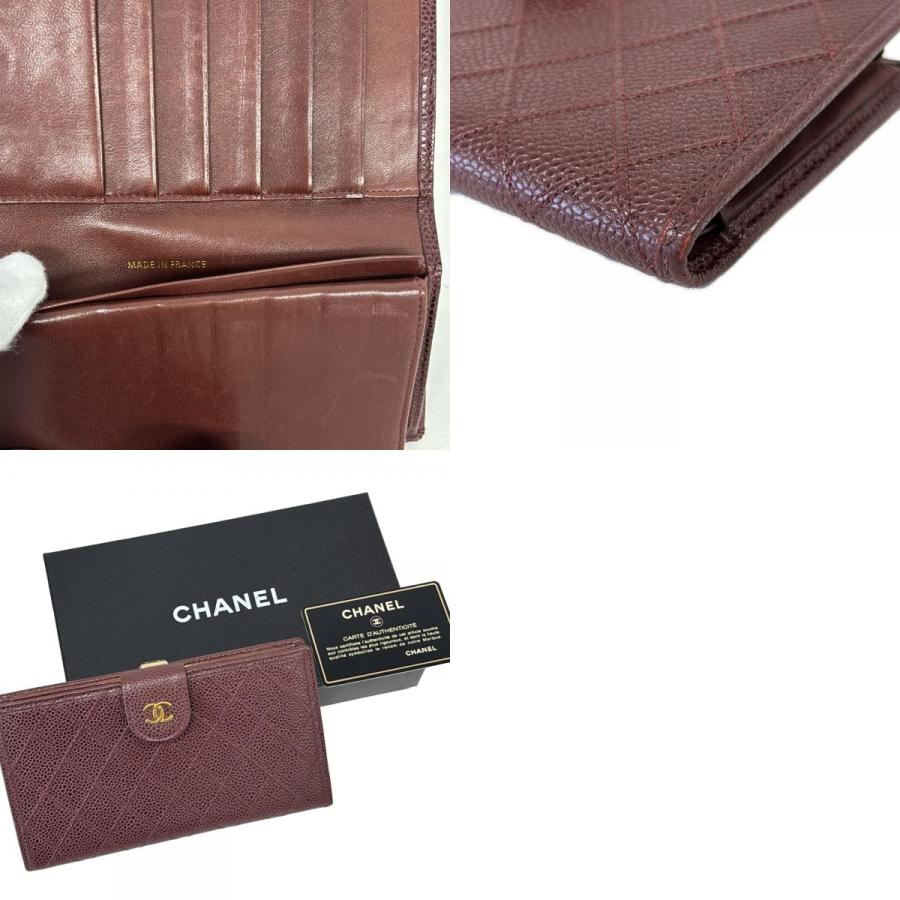 CHANEL シャネル キャビアスキン ピコローレ Wホック 二つ折り財布