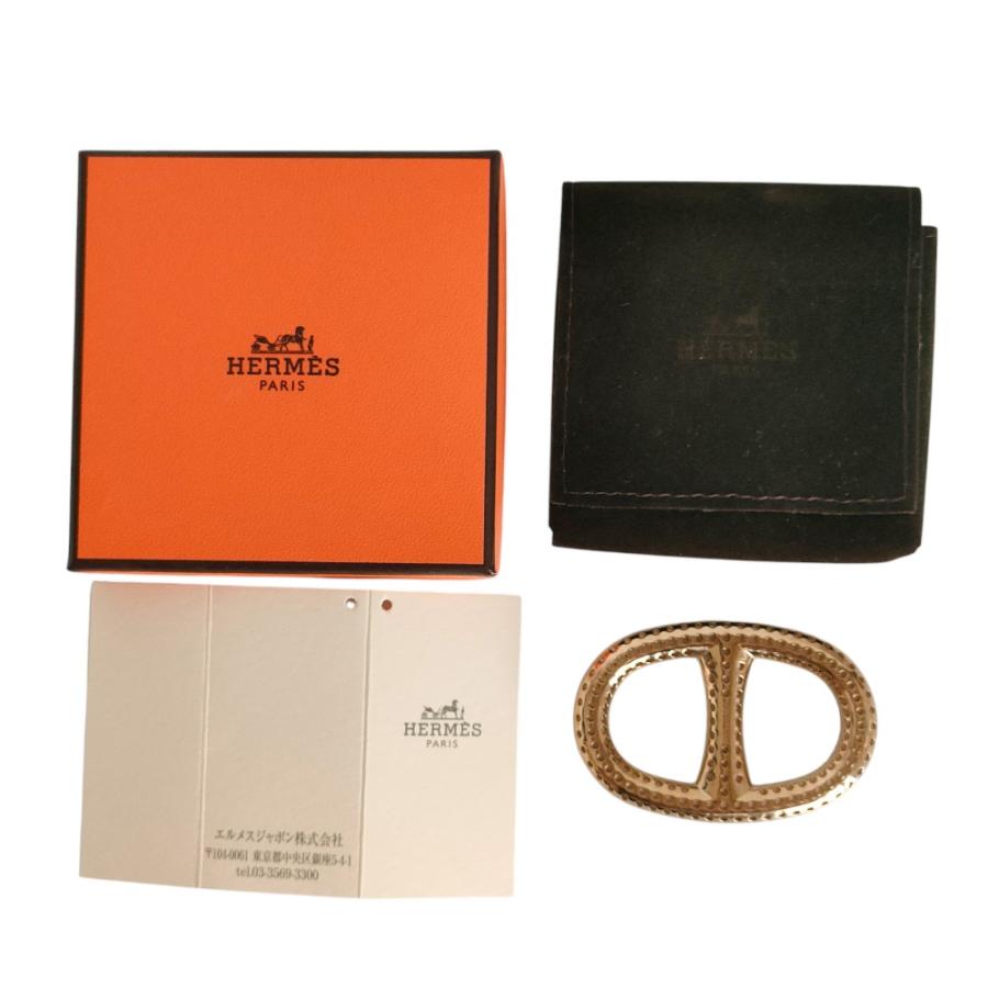 HERMES スカーフリング　シェーヌダンクル　ペルフォレ　箱付き HERMES（エルメス） 未使用 シェーヌダンクル ペルフォレ メタル
