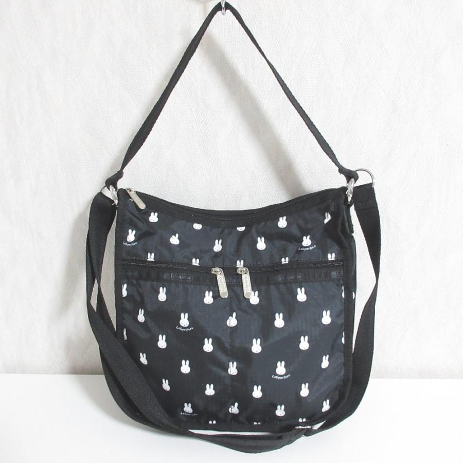 美品 LeSportsac × Dick Bruna レスポートサック ディックブルーナ ミッフィー 2way ショルダーバッグ ブラック レディース 古着 中古