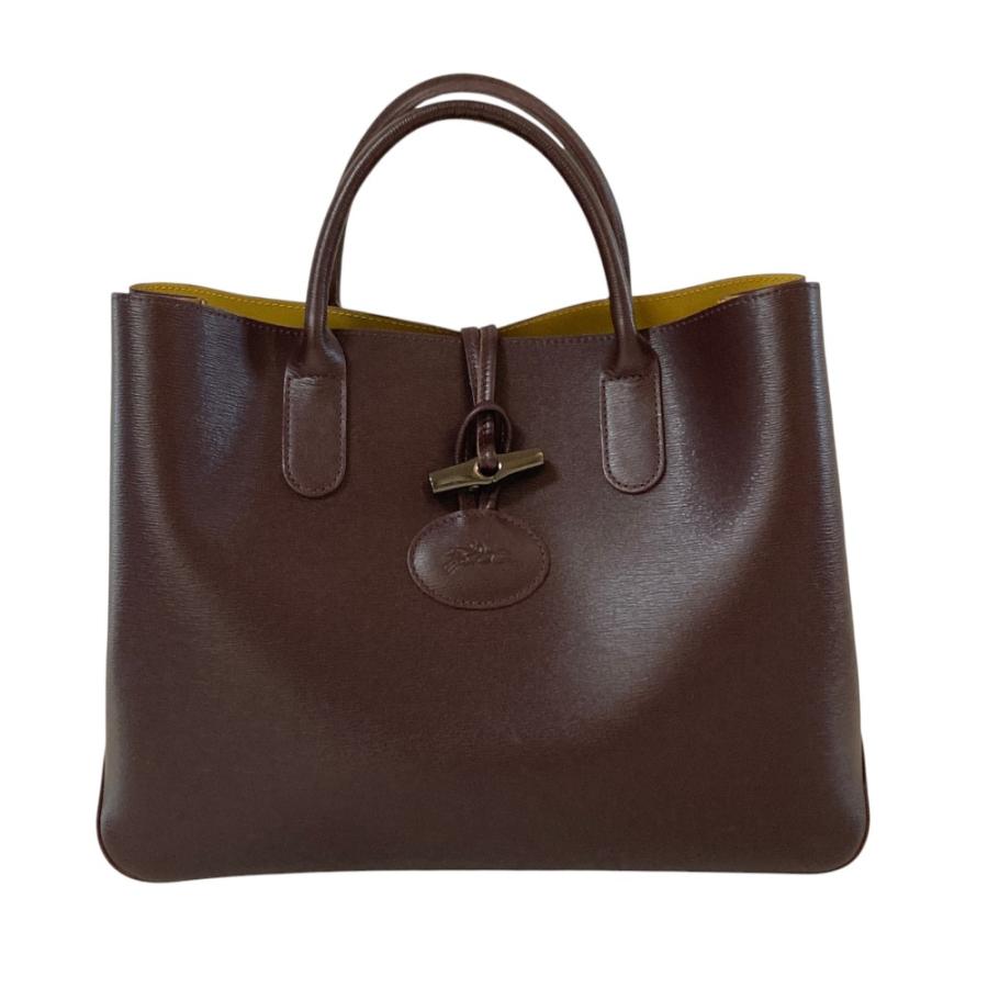 LONGCHAMP（ロンシャン） 美品 ロゾ レザートートバッグ パープル