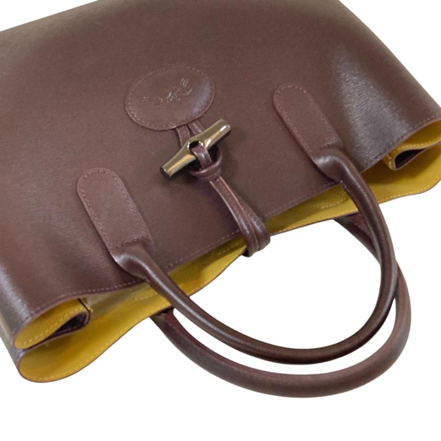 LONGCHAMP（ロンシャン） 美品 ロゾ レザートートバッグ パープル