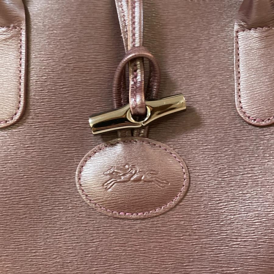 LONGCHAMP（ロンシャン） 美品 ロゾ レザートートバッグ パープル