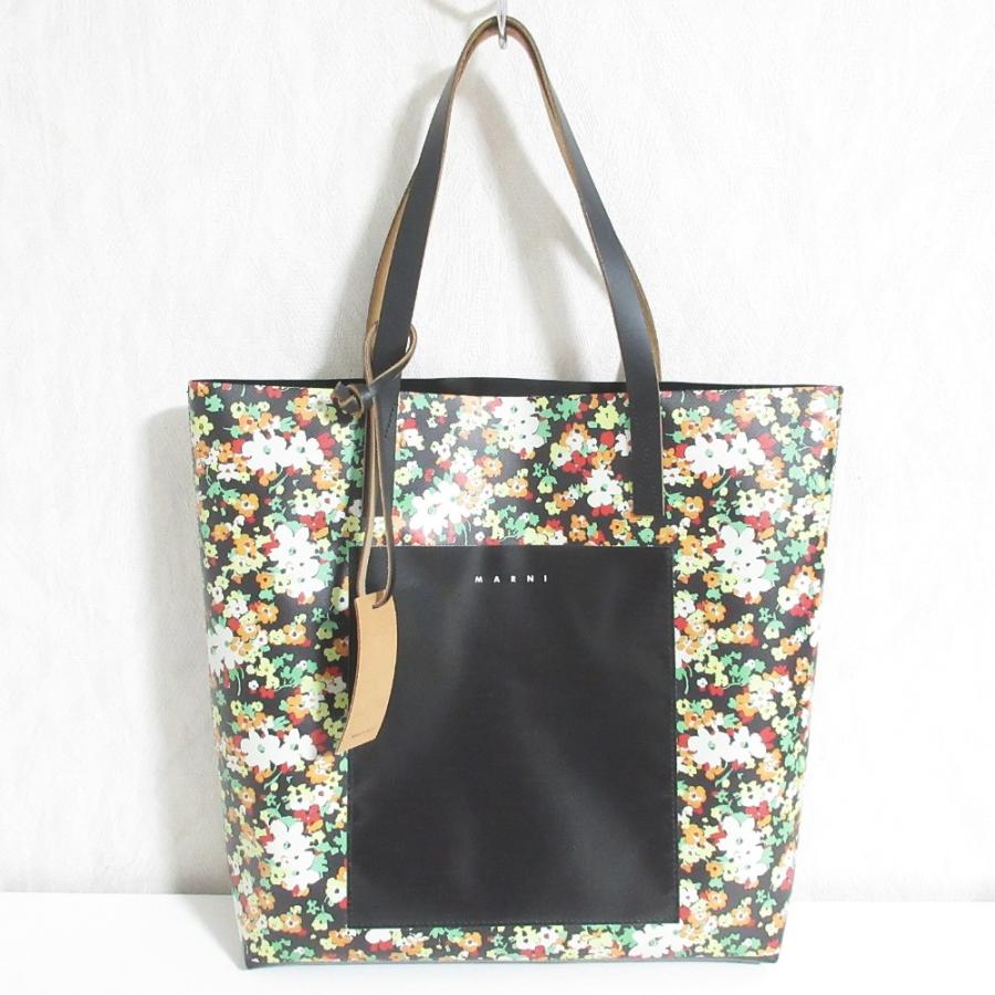 マルニ トートバッグ美品 - ストライプ MARNI マルニ フラワー カフェ 