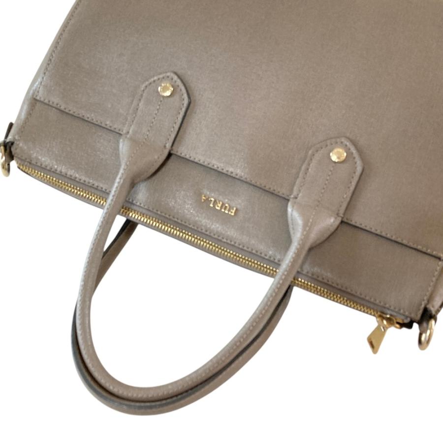 FURLA（フルラ） 美品 レザー トートバッグ ハンドバッグ グレージュ
