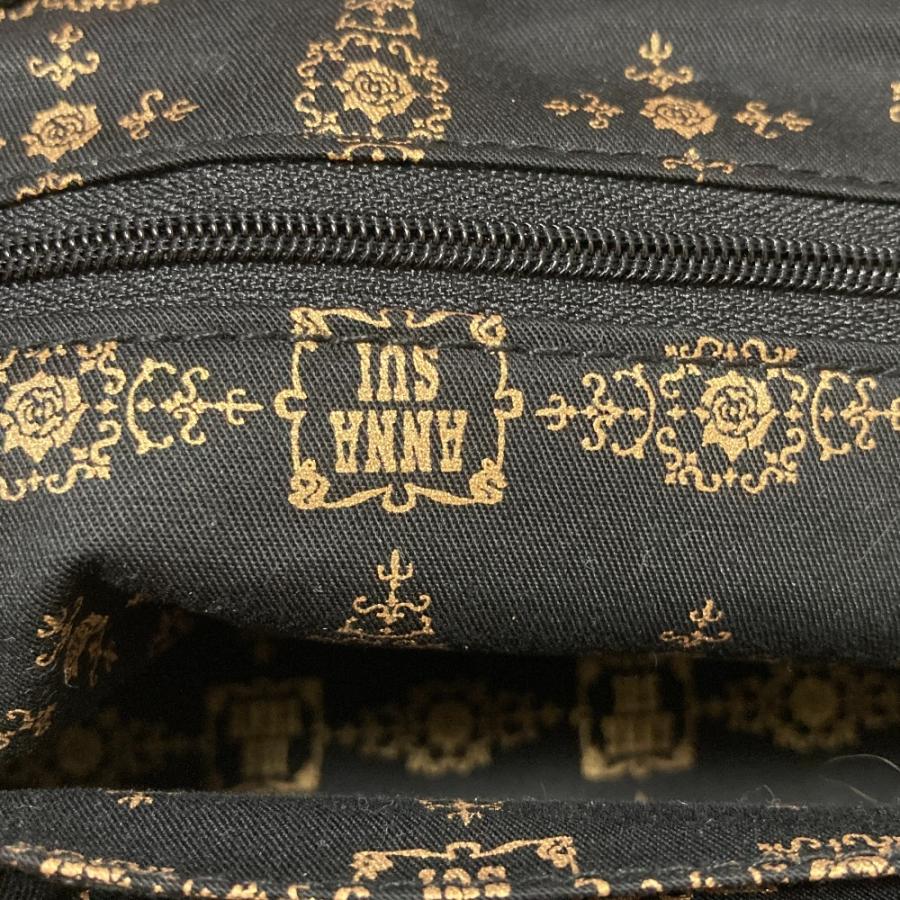 ANNA SUI（アナスイ） 美品 巾着 レース ハンドバッグ ブラック 
