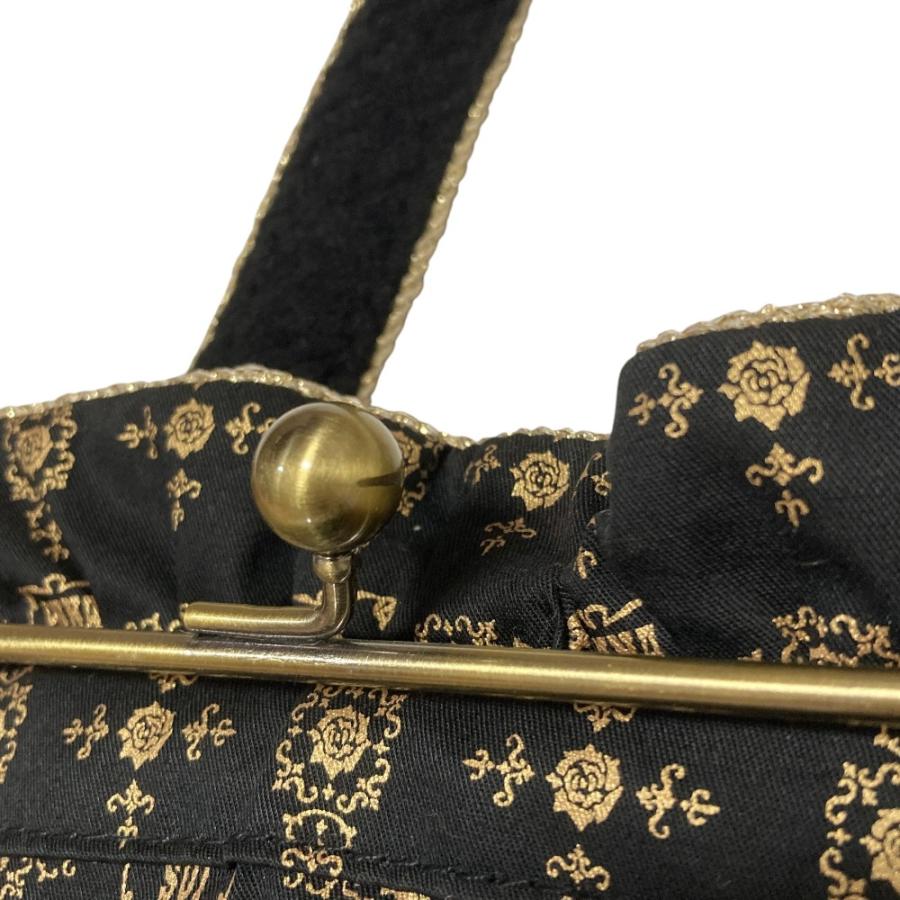 ANNA SUI（アナスイ） 美品 巾着 レース ハンドバッグ ブラック 