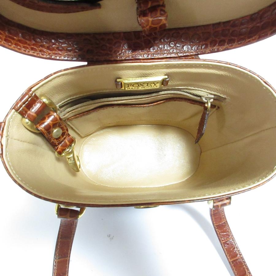 FOXEY（フォクシー） 良品 クロコ型押しレザー バニティバッグ 2Way