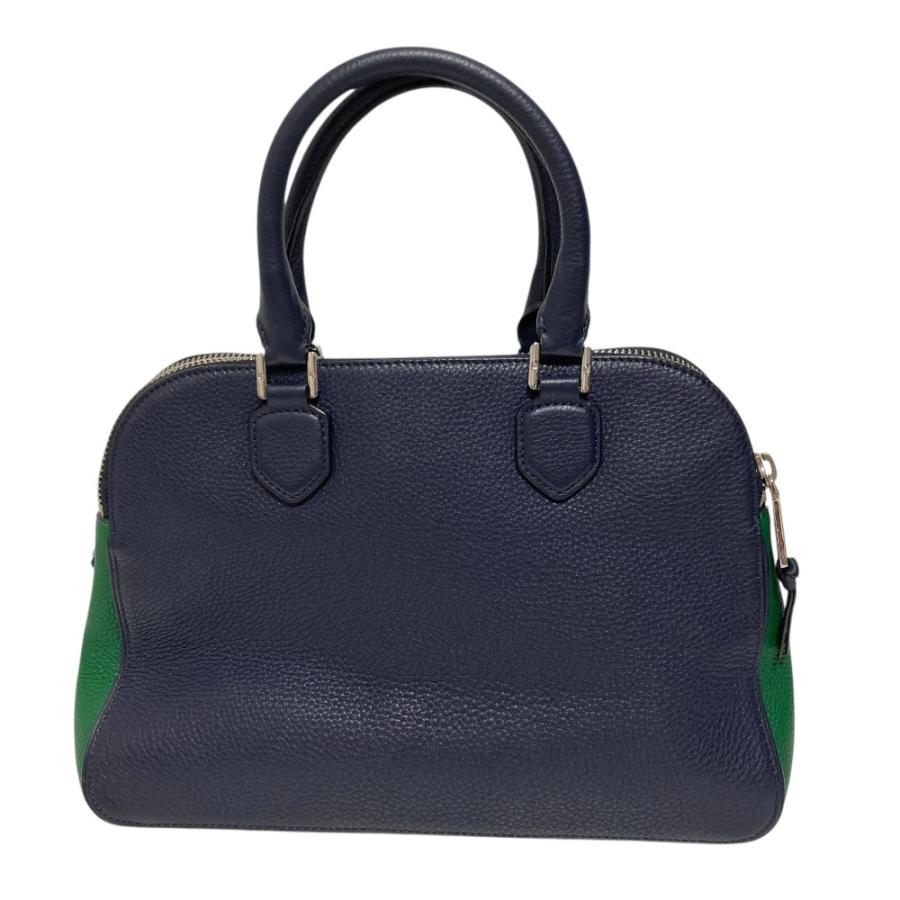 トリーバーチ シボ革 レザー 2WAY ネイビー ショルダーバッグ 美品 TORY BURCH（トリーバーチ） 美品 2WAY バイカラー シボレザー
