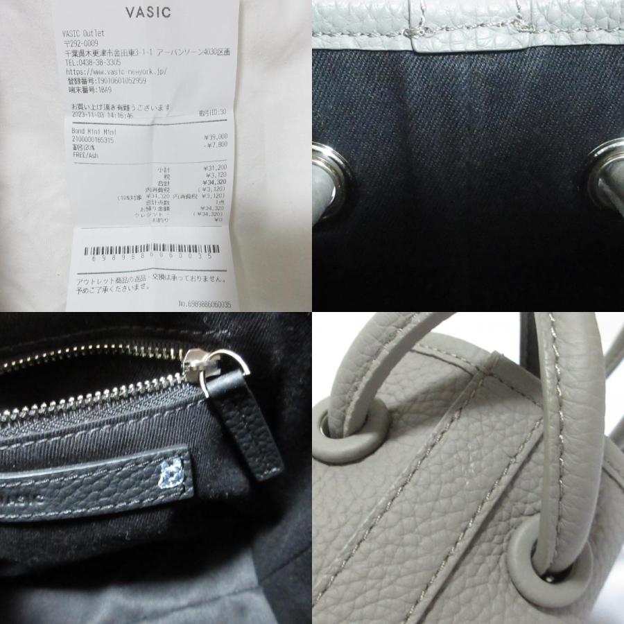 VASIC（ヴァジック） 美品 Bond mini mini レザー ハンドバッグ グレー