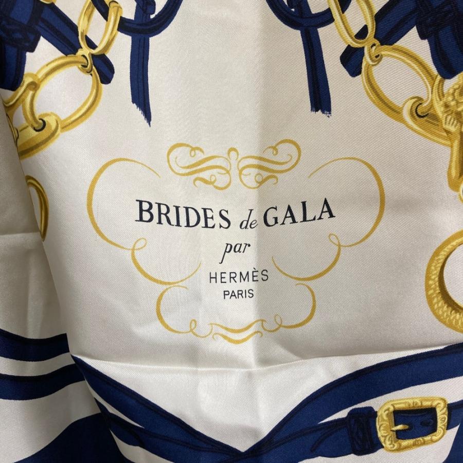 HERMES（エルメス） 良品 カレ90 BRIDES de GALA スカーフ ネイビー