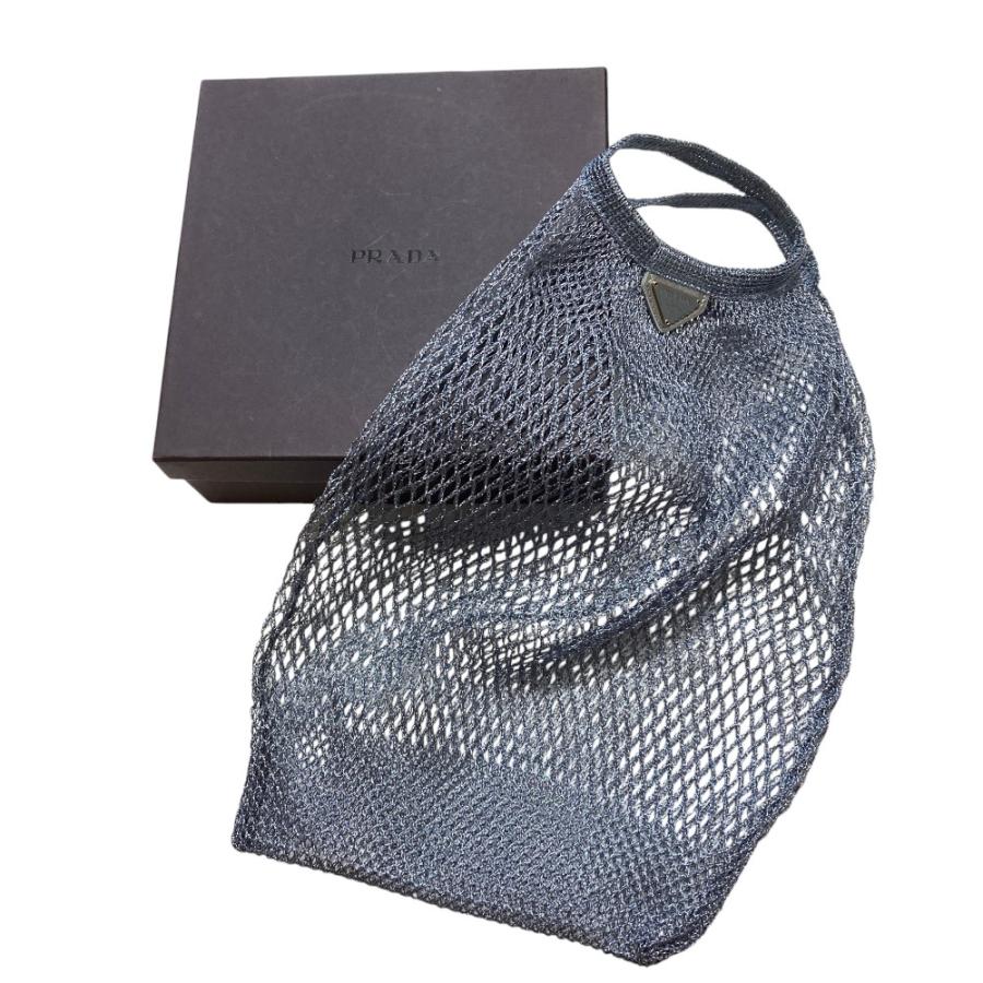 PRADA（プラダ） 美品 トライアングルプレート メッシュバッグ ミニ