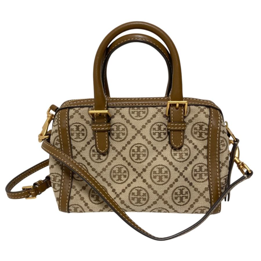 トリーバーチ　モノグラム 2way ショルダーバッグ TORY BURCH（トリーバーチ） 良品 Tモノグラム ジャガード ミニ バレル