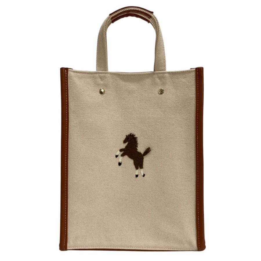 Seven Ten by Miho Kawahito 馬刺繍トートバッグ 再入荷】ワンポイント