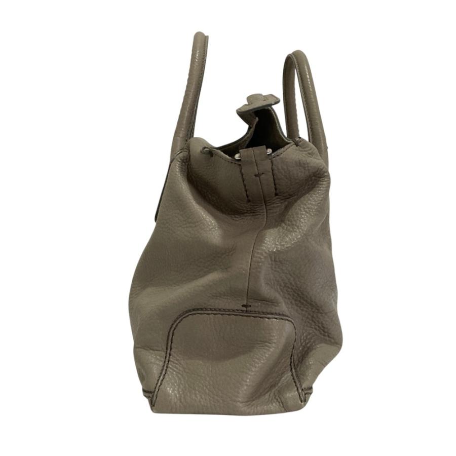 【美品】HIROFU ヒロフ デュオ レザーショルダーバッグ 2WAY 本革 HIROFU（ヒロフ） 美品 デュオ レザー 2wayバッグ グレー レディース