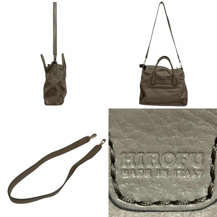 HIROFU（ヒロフ） 美品 デュオ レザー 2wayバッグ グレー レディース
