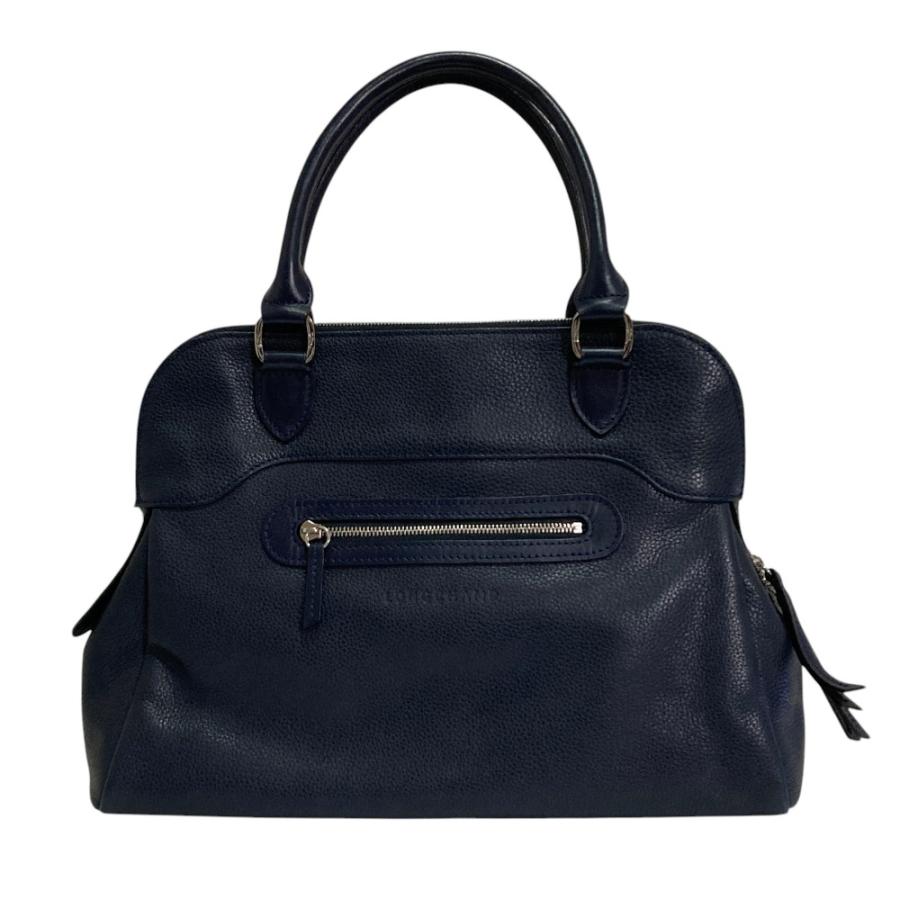 LONGCHAMP（ロンシャン） 美品 オールレザー 2wayバッグ ネイビー