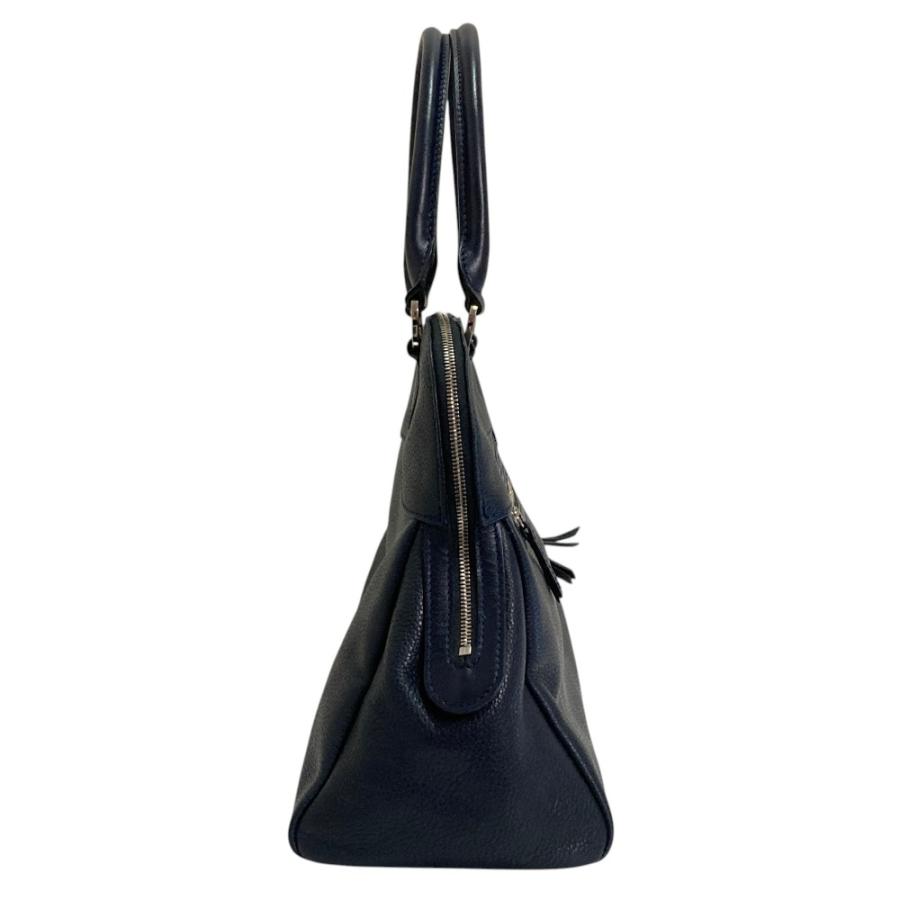 ロンシャンオールレザー2wayバッグ LONGCHAMP（ロンシャン） 美品 オールレザー 2wayバッグ ネイビー