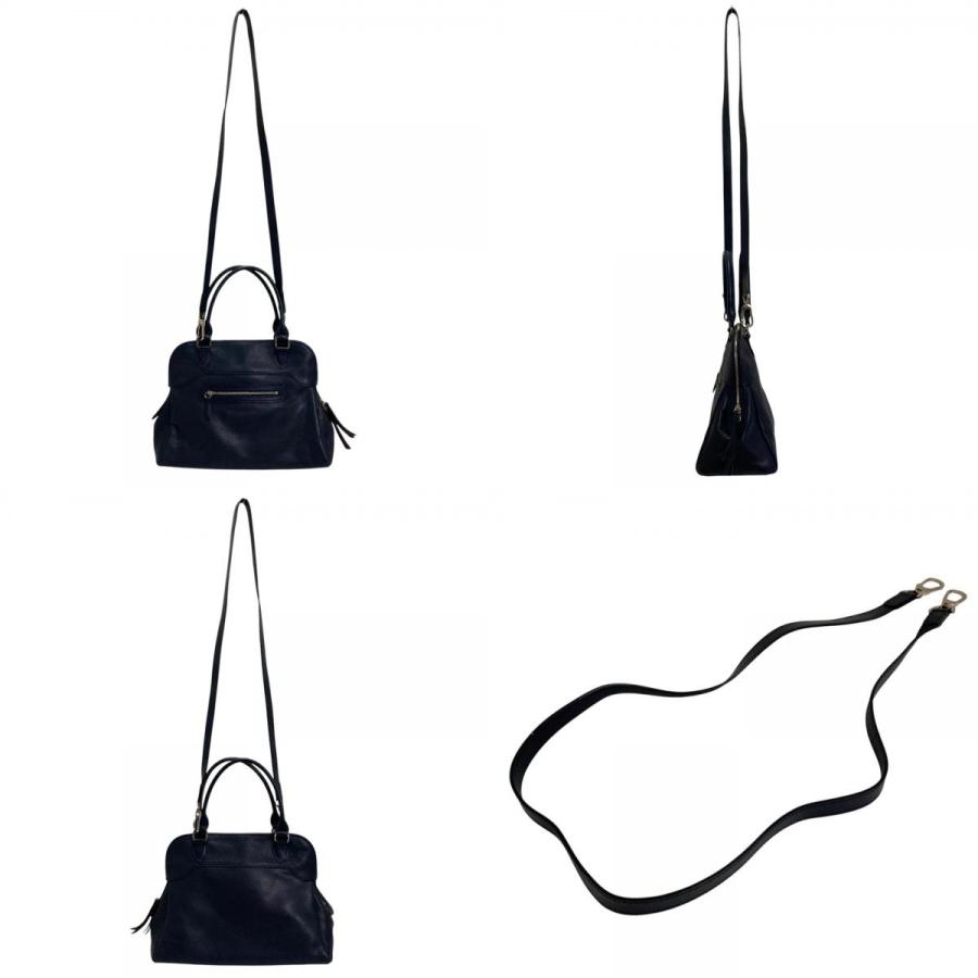 ロンシャンオールレザー2wayバッグ LONGCHAMP（ロンシャン） 美品 オールレザー 2wayバッグ ネイビー