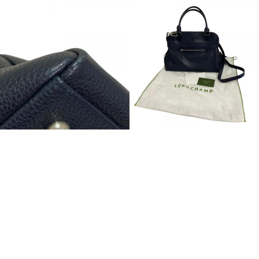 LONGCHAMP（ロンシャン） 美品 オールレザー 2wayバッグ ネイビー