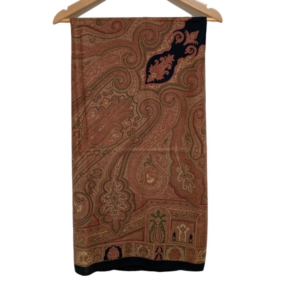 ETRO ストールショール大判ペイズリーウールシルク ETRO（エトロ） 美品 ペイズリー柄 ウールシルク 大判ストール