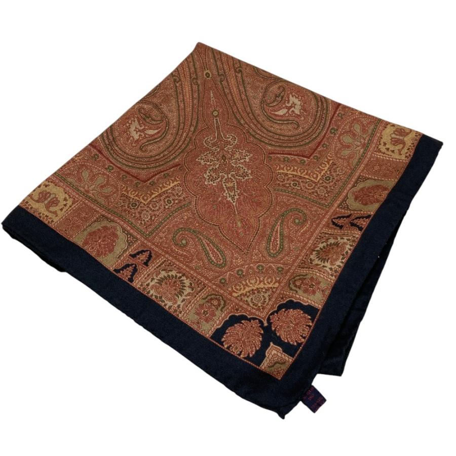 ETRO ストールショール大判ペイズリーウールシルク ETRO（エトロ） 美品 ペイズリー柄 ウールシルク 大判ストール