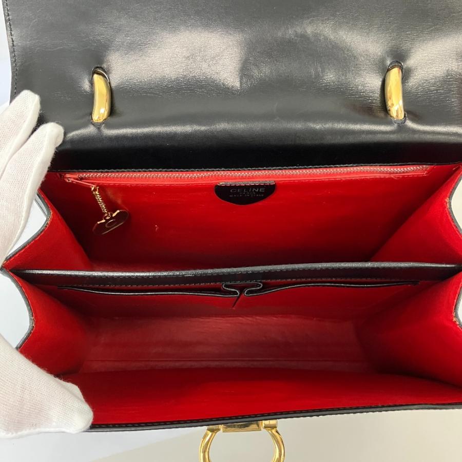 CELINE（セリーヌ） 美品 ビット金具 レザーハンドバッグ ブラック
