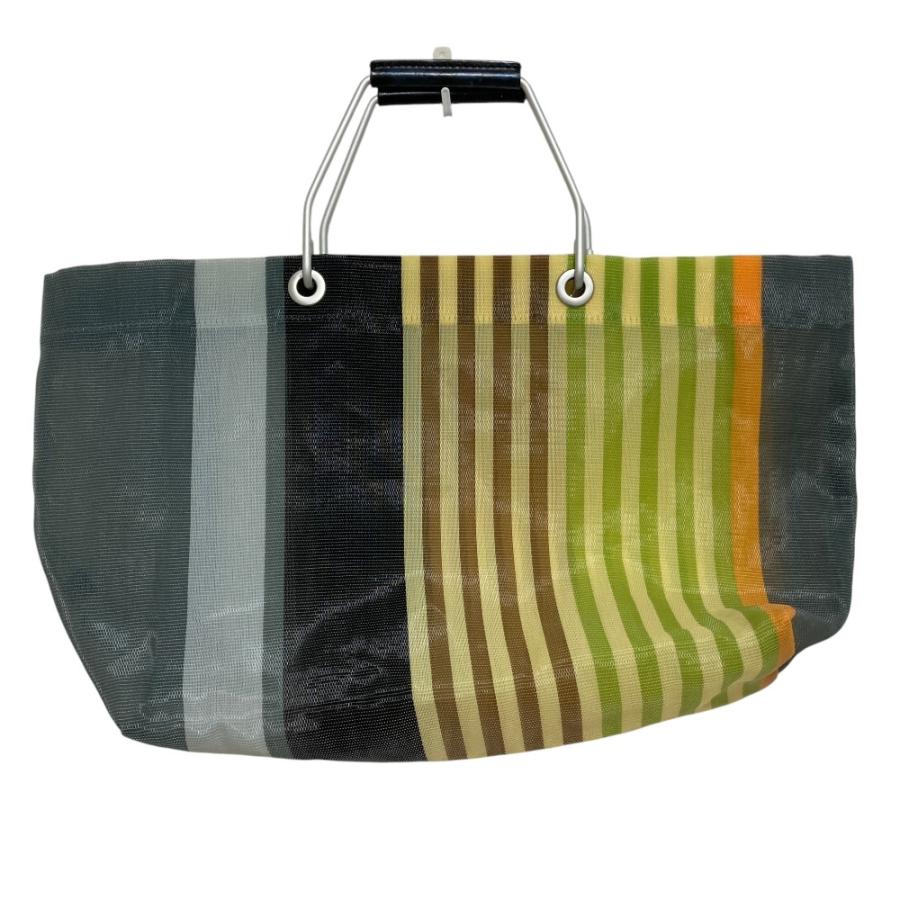 MARNI MARKET トートバッグミニ MARNI（マルニ） 良品 マーケット フラワーカフェ ストライプバッグ
