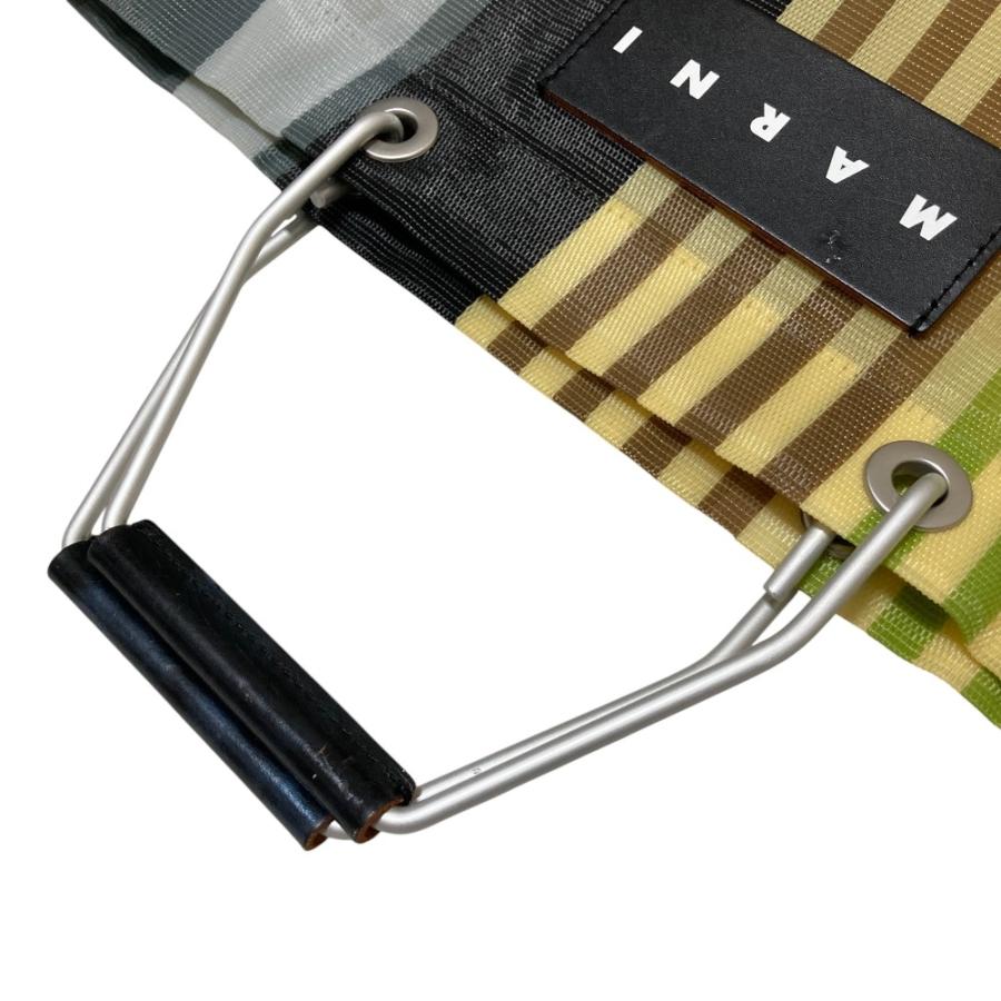 MARNI（マルニ） 良品 マーケット フラワーカフェ ストライプバッグ
