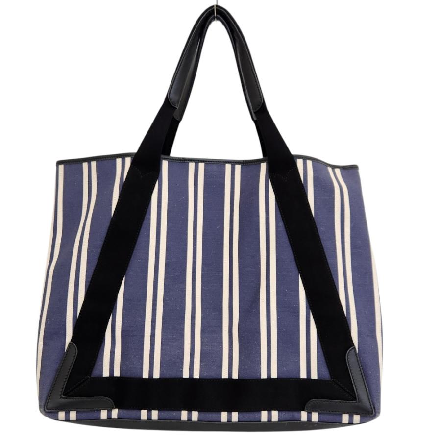 BALENCIAGA キャンバストートバッグ BALENCIAGA（バレンシアガ） 良品 ネイビーカバス M ストライプ
