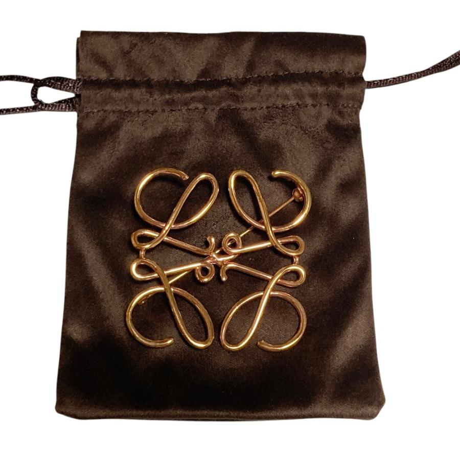 LOEWE（ロエベ） 美品 アナグラム ブローチ ゴールドカラー レディース