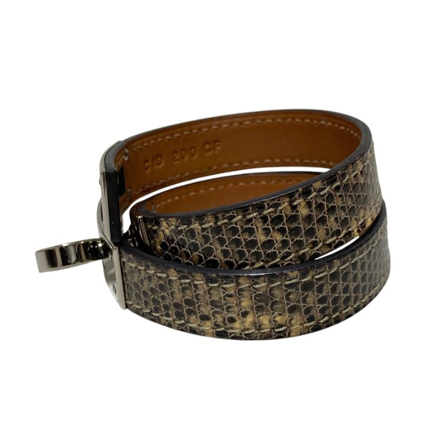 美品 エルメス ケリー ブレスレット バングル シルバー ブラウン 希少 HERMES（エルメス） 美品 ケリーバングル ドゥブルトゥール