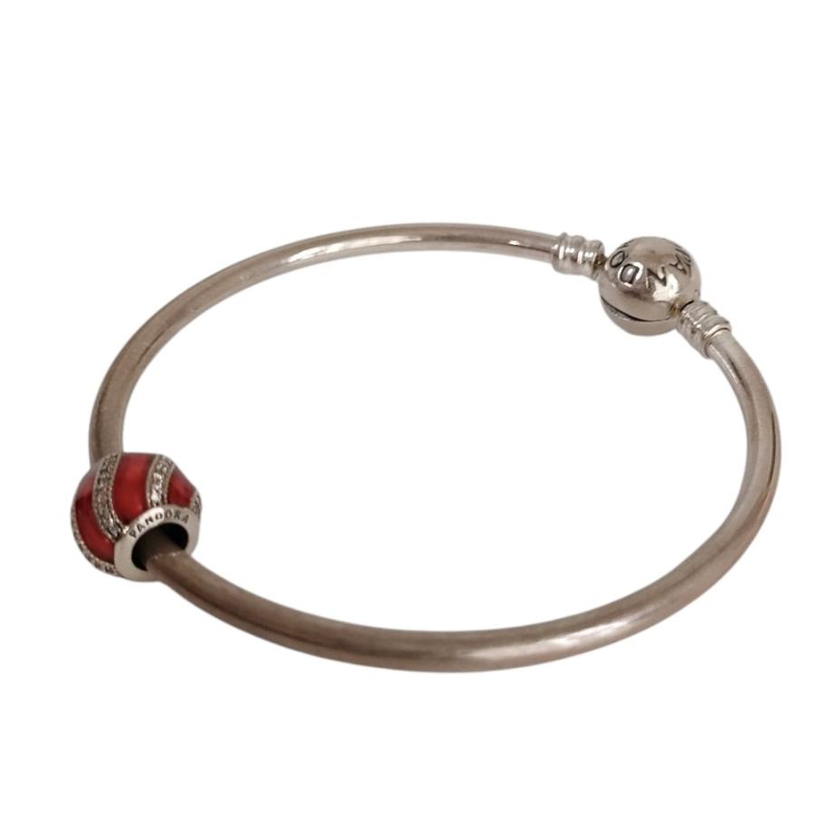 【正規品✅】PANDORA ブレスレット　バングル PANDORA（パンドラ） 美品 シルバー925 チャーム ブレスレット