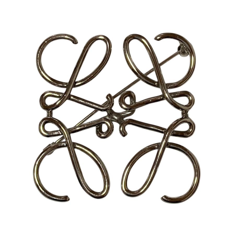 LOEWE（ロエベ） 美品 アナグラム メタル ブローチ シルバーカラー