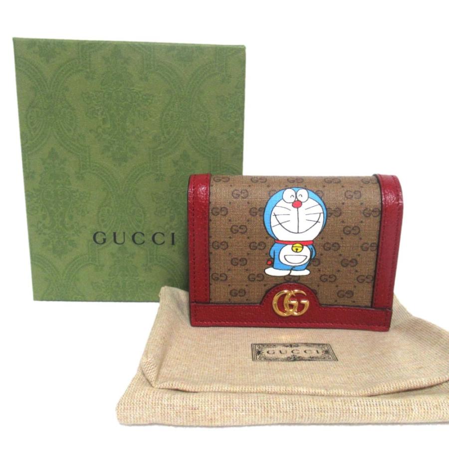 GUCCI 2つ折り財布 ドラえもん GGスプリーム マーモント 647788 GUCCI（グッチ） 送料無料 ドラえもん コラボ コンパクトウォレット 2