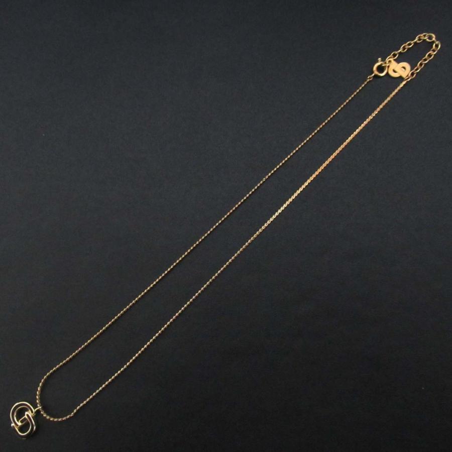 美品 ヴィンテージ Christian Dior クリスチャンディオール CDロゴ ネックレス ペンダント GP ゴールドカラー レディース 古着 中古_2