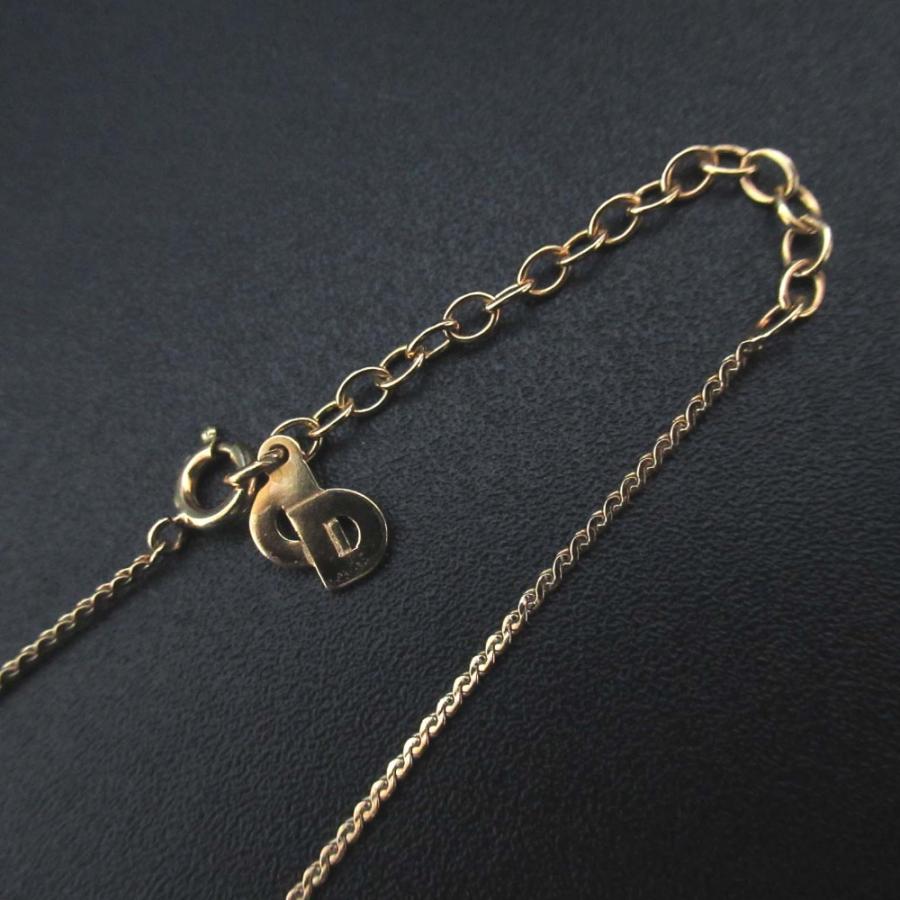 美品 ヴィンテージ Christian Dior クリスチャンディオール CDロゴ ネックレス ペンダント GP ゴールドカラー レディース 古着 中古_4