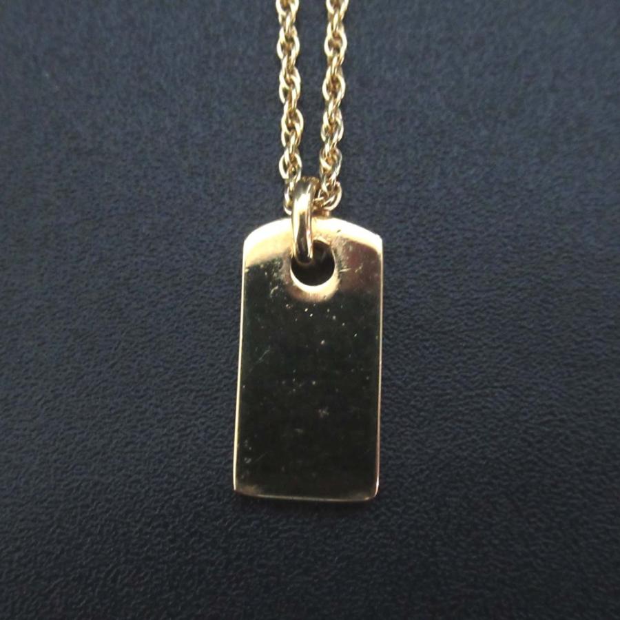 美品 ヴィンテージ Christian Dior クリスチャンディオール ドックタグ ロゴネックレス ペンダント GP ゴールドカラー レディース 古着 中古_1