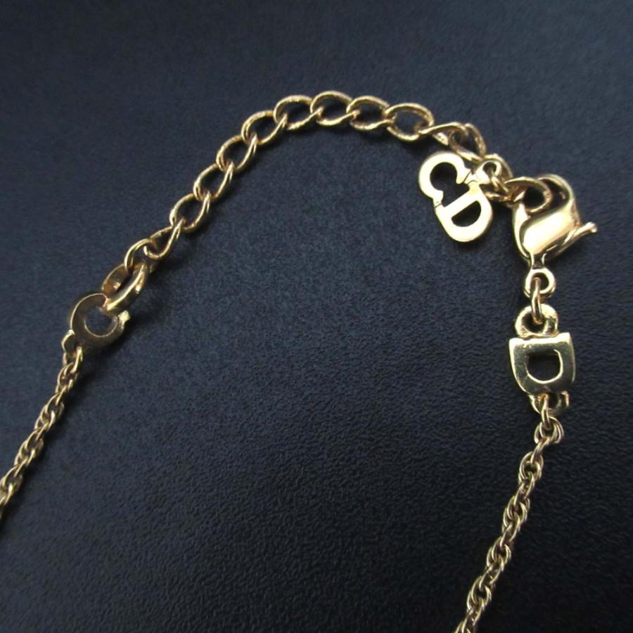 美品 ヴィンテージ Christian Dior クリスチャンディオール ドックタグ ロゴネックレス ペンダント GP ゴールドカラー レディース 古着 中古_4