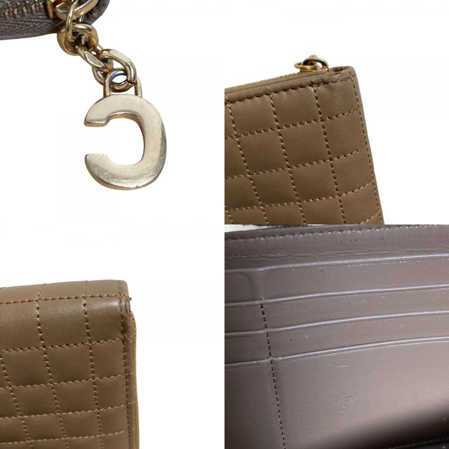 CELINE（セリーヌ） 良品 Cチャーム キルティング ラウンドファスナー 