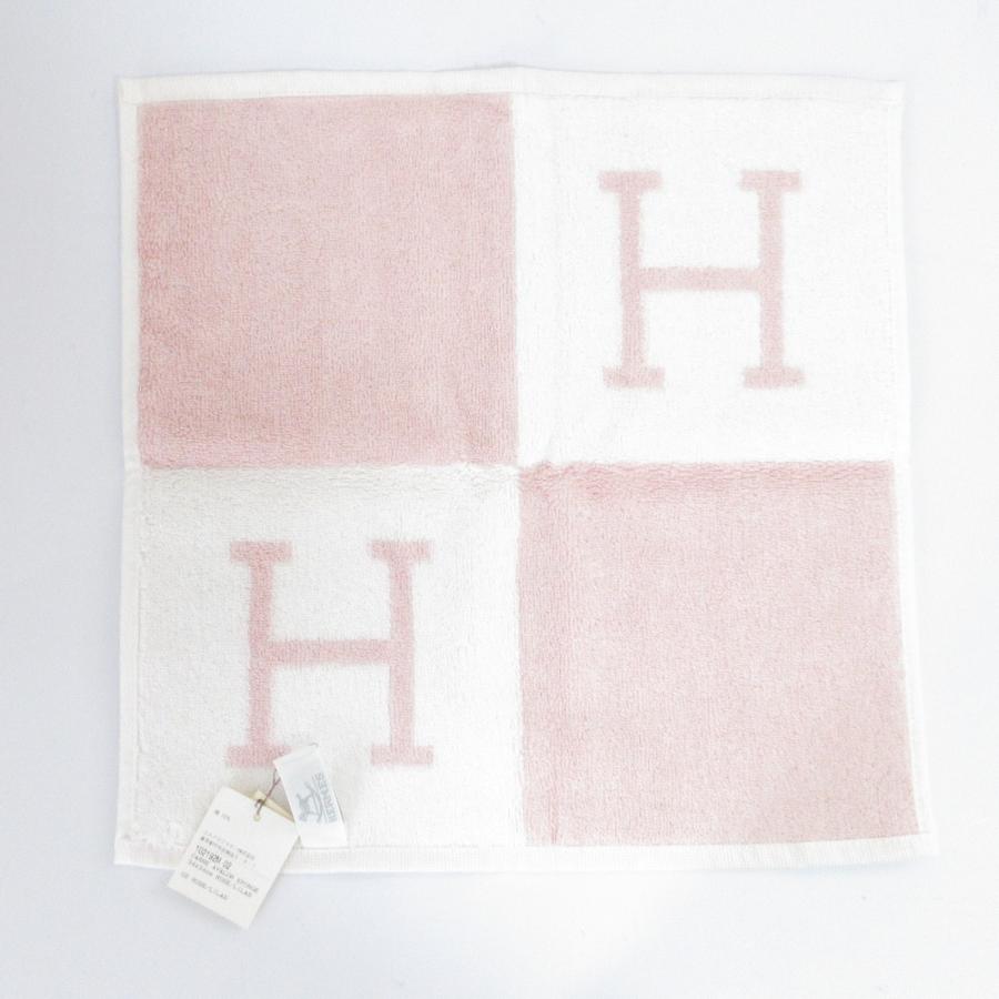 新品未使用　Hermes エルメス アヴァロン ハンドタオル ピンク ×ホワイト HERMES（エルメス） 未使用 Avalon アヴァロン ハンドタオル ピンク