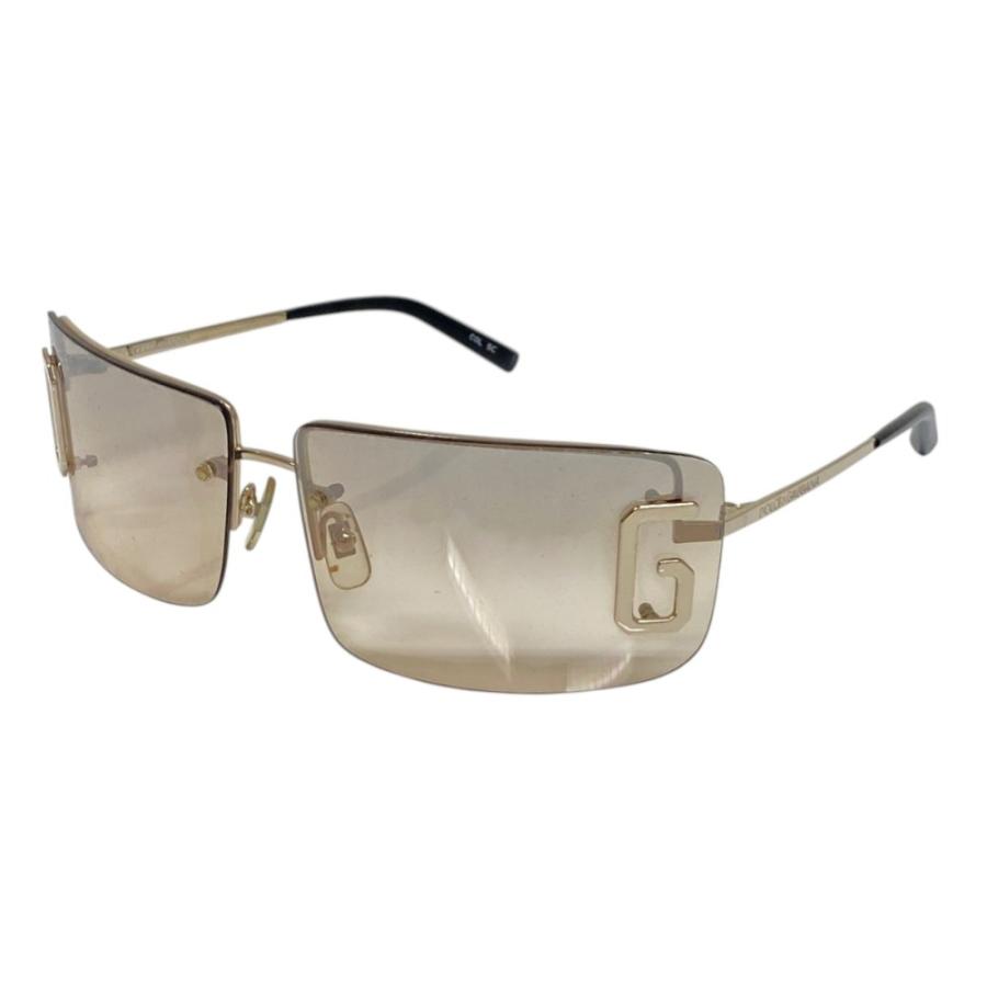 DOLCE&GABBANA ゴールドフレームサングラス　美品　定価47000 DOLCE&GABBANA（ドルチェ & ガッバーナ） サイドロゴ リムレス