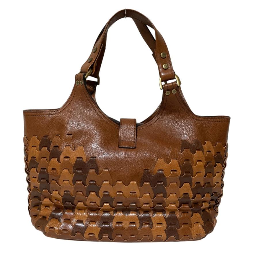 Mulberry（マルベリー） 良品 編み込みレザー トートバッグ ブラウン