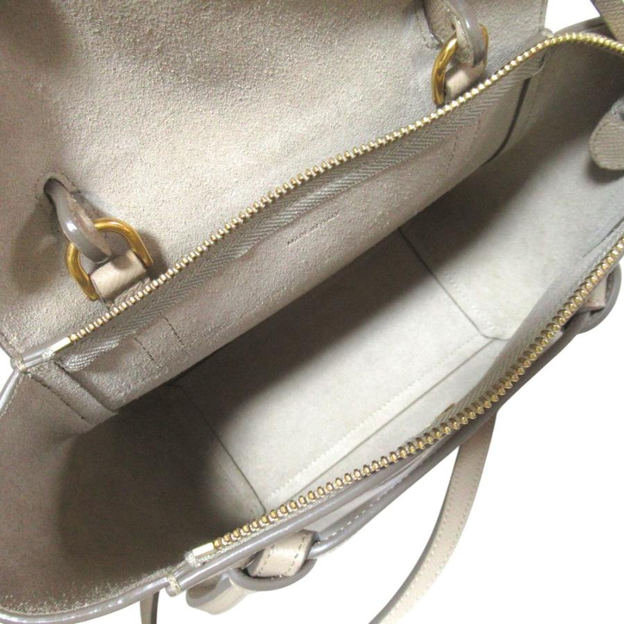 美品 CELINE セリーヌ ベルトバッグ ナノ 2WAY ハンドバッグ ショルダーバッグ グレージュ レディース 古着 中古 USED CELINE（セリーヌ） 美品 ベルトバッグ ナノ 2WAY ハンドバッグ